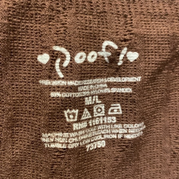 Poof Brand….Chocolate Brown Textured Cotton Leggings - Picture 2 of 4